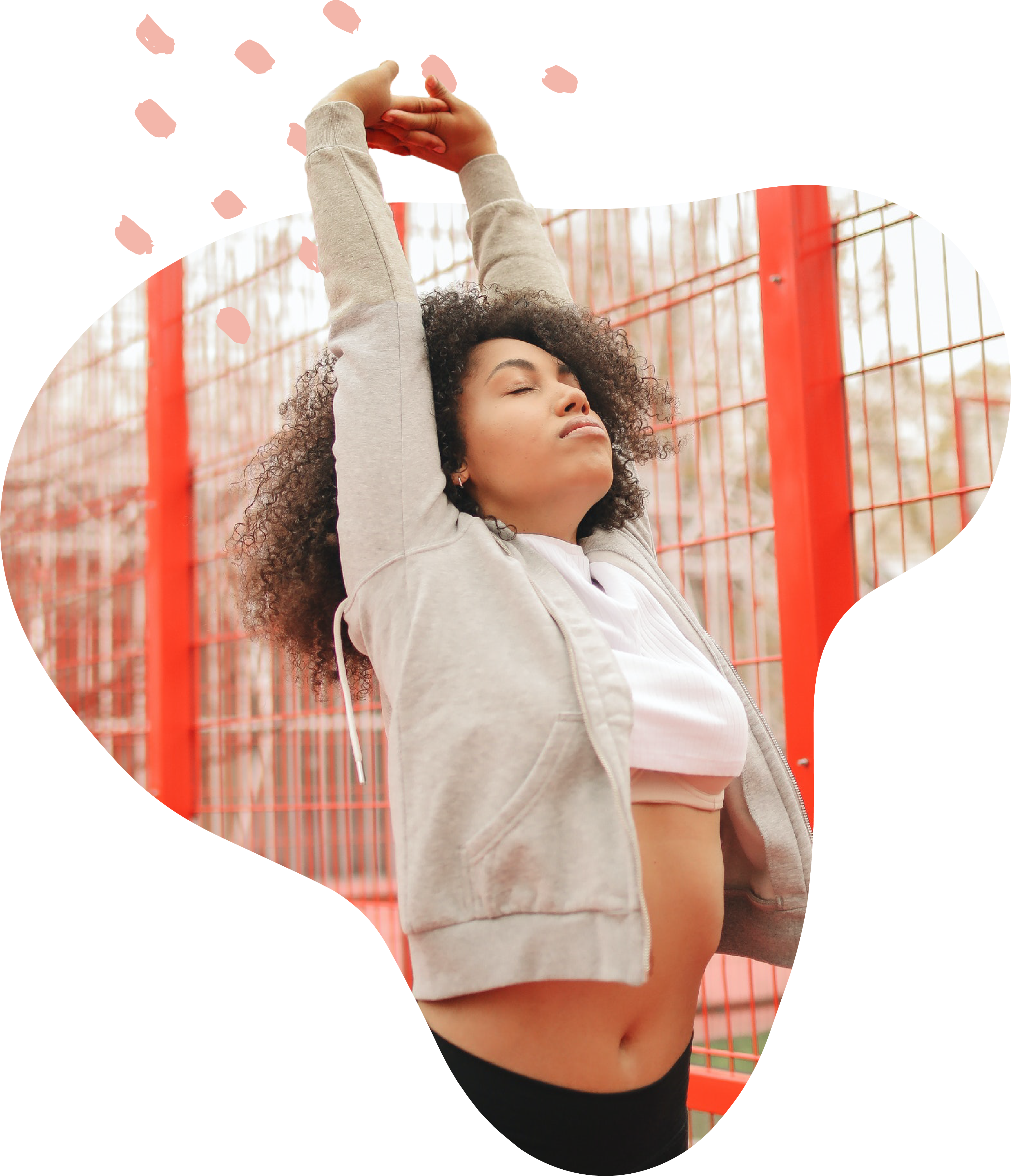 Woman stretches after an outdoor workout